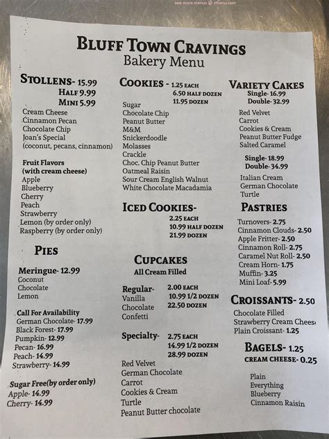 bluff town cravings menu  Related Pages